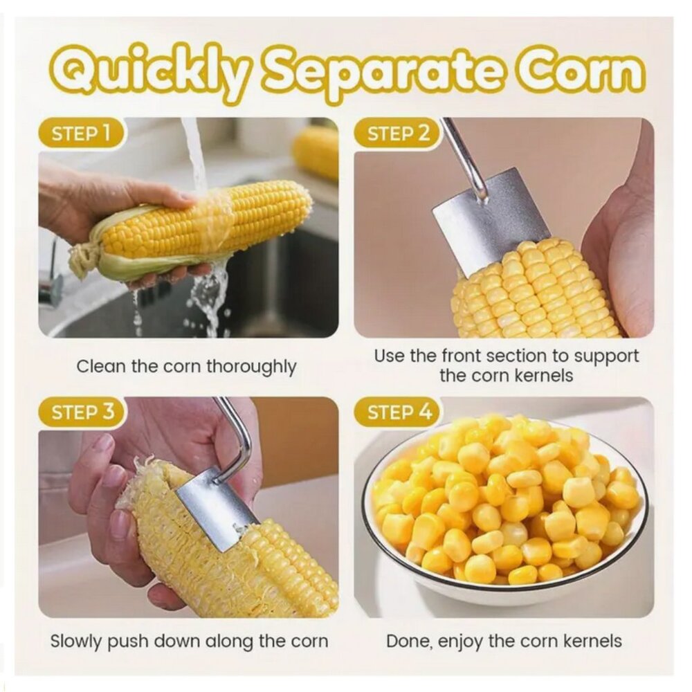 NWT FAST EZ Clean Corn Shucker Cob Kernel Stripping Tool Kitchen Gadget Peeler